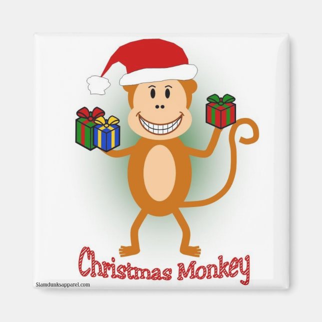 Christmas Monkey magnet (Front)