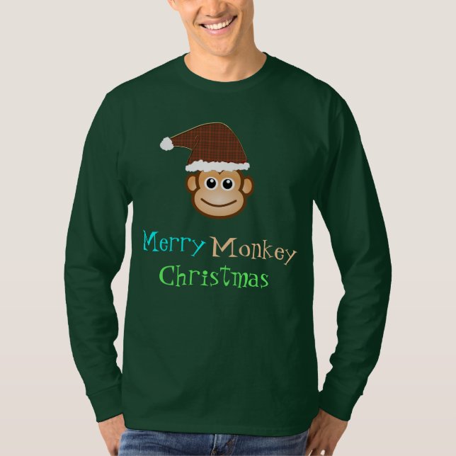 Christmas Monkey Men's Long Sleeve T-Shirt (Front)