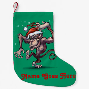 Christmas Monkey Small Christmas Stocking
