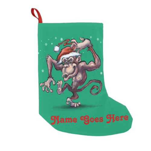 Christmas Monkey Small Christmas Stocking