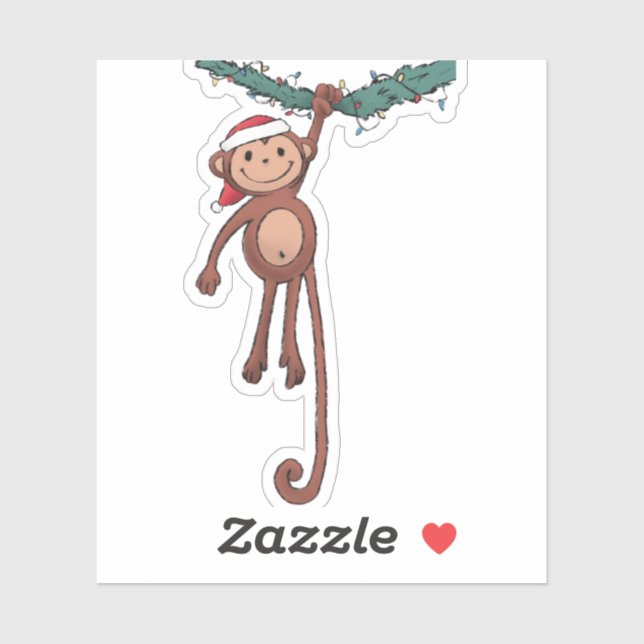 Christmas Monkey  Sticker (Sheet)