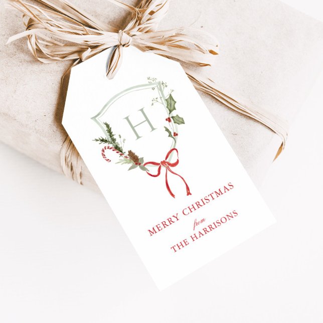 Christmas Monogram Crest Gift Tag (Creator Uploaded)