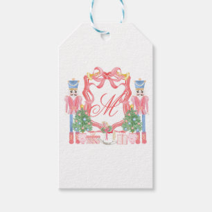 Christmas Monogram Crest Gift Tags
