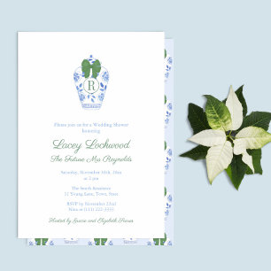 Christmas Monogram Future Mrs Wedding Shower Invitation