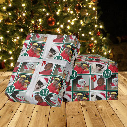 Christmas Monogram Green Create Your Own Photo Wrapping Paper