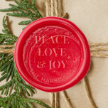 Christmas Monogram Peace Love Joy Wax Seal Stamp<br><div class="desc">Modern monogram wax seal stamp kit for your holiday correspondence featuring "Peace Love & Joy" in an elegant serif font and your family name in simple typography.</div>