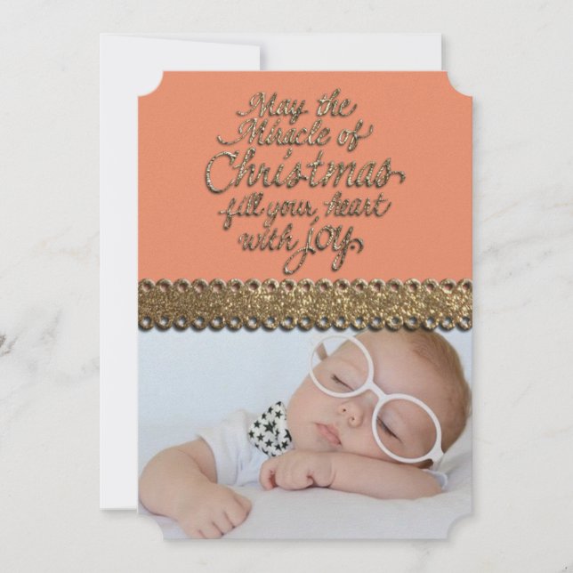 Christmas Monogram PHOTO GREETING CARD (Front)