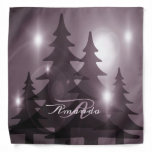 Christmas Monogram Pink Trees Holiday Winter Bandana