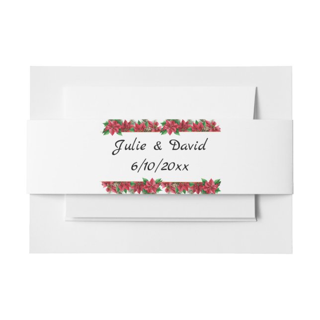 Christmas Monogram Poinsettia Belly Band (Front Example)