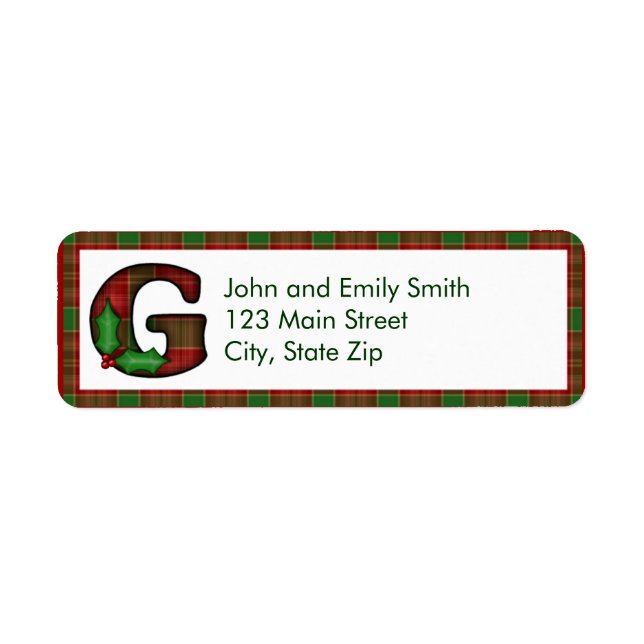 Christmas Monogram Return Address Labels (Front)
