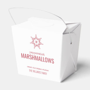 Christmas Monogram Snowflake Food Gift Favor Box