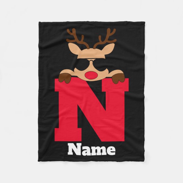 Christmas Monogram With Name Cool Pajama  Fleece Blanket (Front)