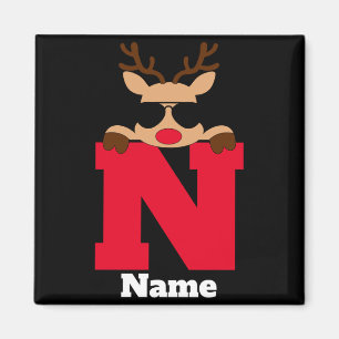 Christmas Monogram With Name Cool Pajama  Magnet