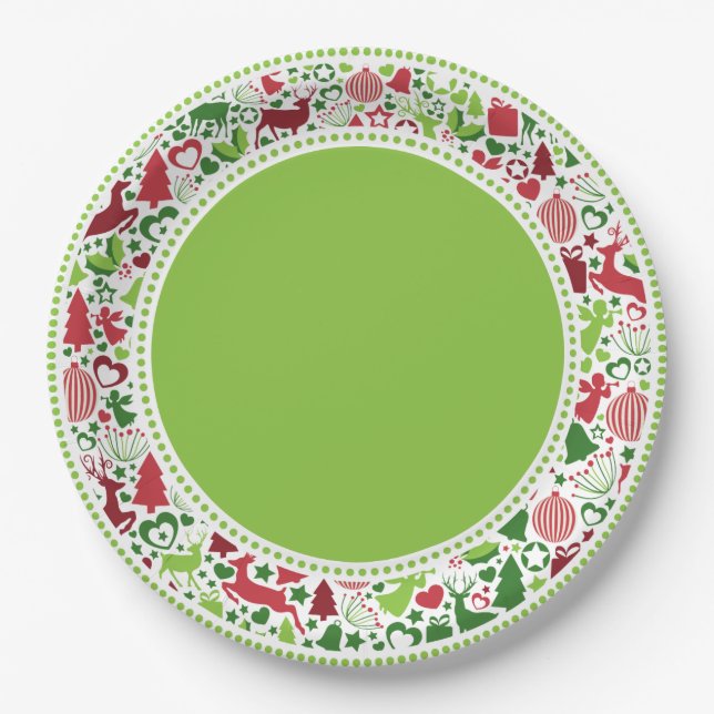 Christmas Montage Paper Plates (LTGR) (Front)