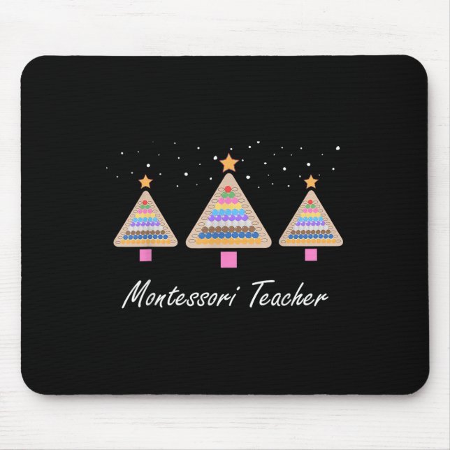 Christmas Montessori Teacher Xmas Tree Teaching Sc Mouse Pad (Front)