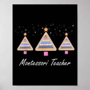 Christmas Montessori Teacher Xmas Tree Teaching Sc Poster