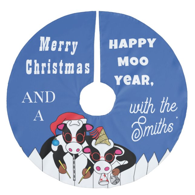 Christmas Mooey Christmas Brushed Polyester Tree Skirt (Front)