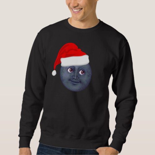 Christmas Moon Emoji Pull Over Sweatshirt