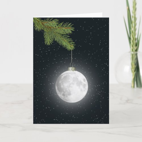 Christmas Moon Ornament Holiday Card