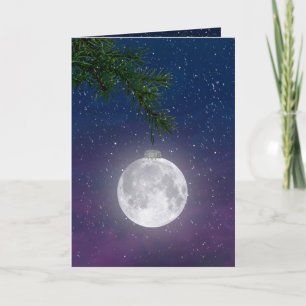 Christmas Moon Ornament Holiday Card