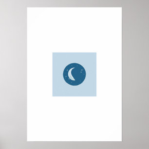 Christmas Moon Phase Poster - Icy & Silver