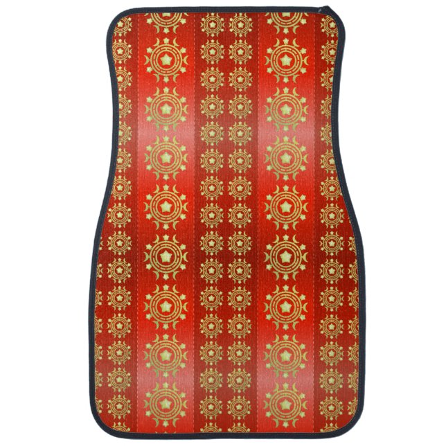 Christmas Moon Star Pattern-65756 Car Floor Mat (Front)