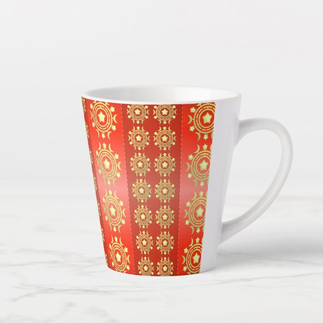 Christmas Moon Star Pattern-65756 Latte Mug (Right)