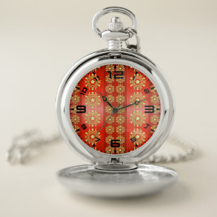 Christmas Moon Star Pattern-65756 Pocket Watch