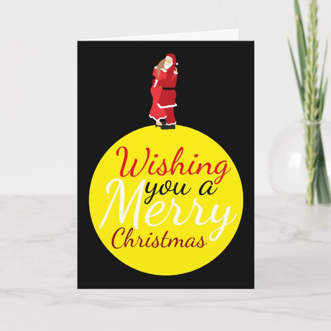 Christmas Moon Wishing You A Merry Christmas Holid Holiday Card (Front)