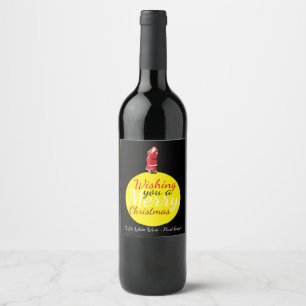 Christmas Moon Wishing You A Merry Christmas Wine Wine Label