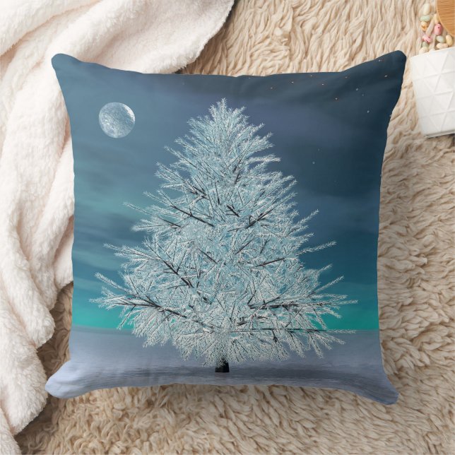 Christmas Moonlight Throw Pillow (Blanket)