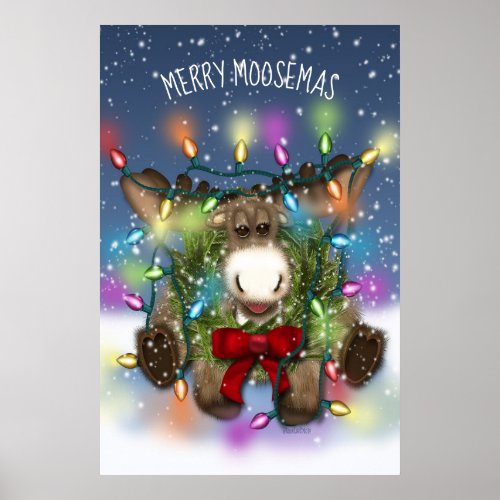 Christmas Moose 24 x 36 Poster
