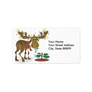 Christmas Moose Adress Labels/ Gift Labels