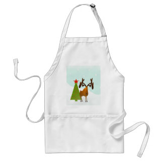 Christmas Moose Adult Apron