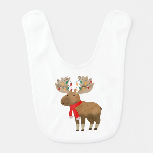 Christmas Moose Baby Bib (Front)