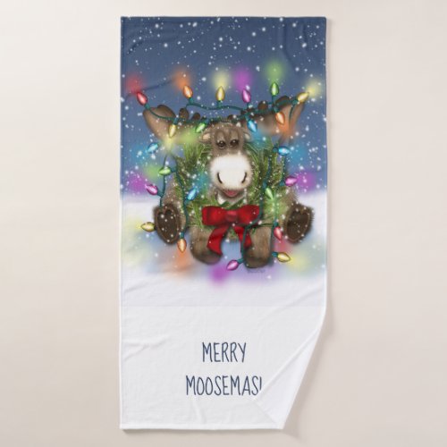 Christmas Moose Bath Towel Set