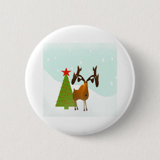 Christmas Moose Button