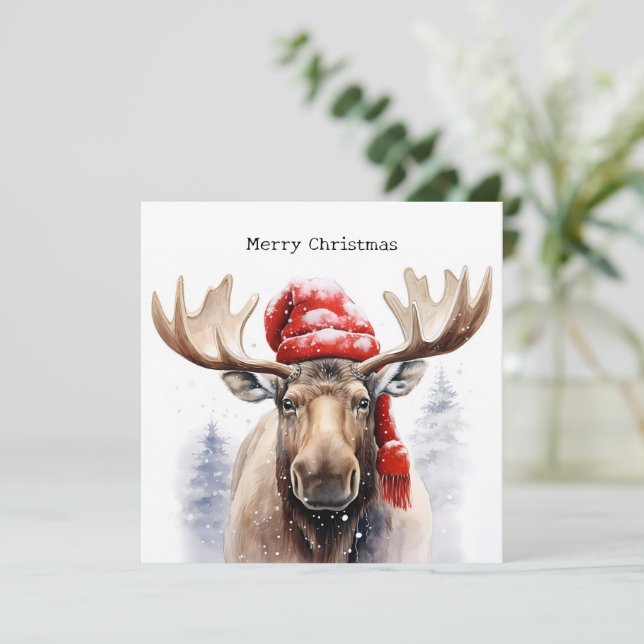 Christmas Moose Card (Standing Front)