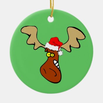 Christmas Moose Ceramic Ornament by holidaysboutique at Zazzle