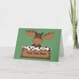Christmas Moose (customizable) Holiday Card