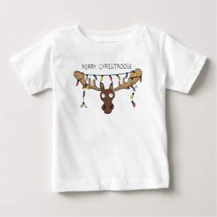 Christmas Moose Cute Funny Holiday Animal Baby T-Shirt