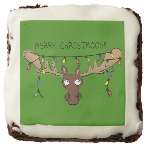 Christmas Moose Cute Funny Holiday Animal Brownie