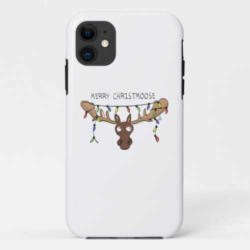 Christmas Moose Cute Funny Holiday Animal iPhone 11 Case