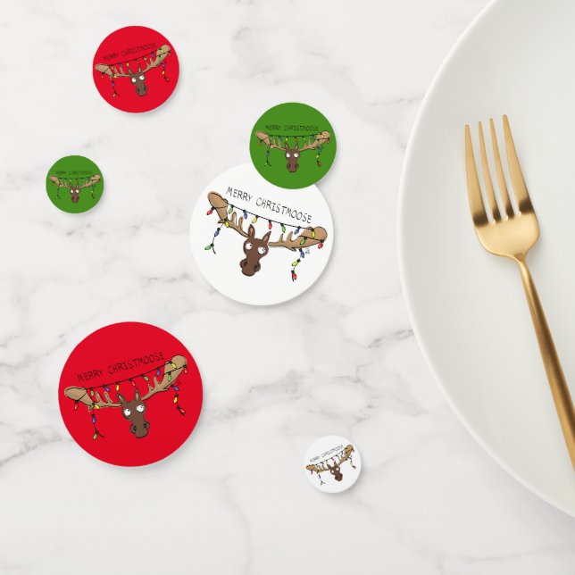 Christmas Moose Cute Funny Holiday Animal Confetti (Group)