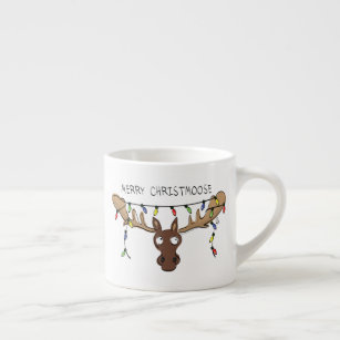 Christmas Moose Cute Funny Holiday Animal Espresso Cup