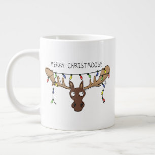 Christmas Moose Cute Funny Holiday Animal Giant Coffee Mug