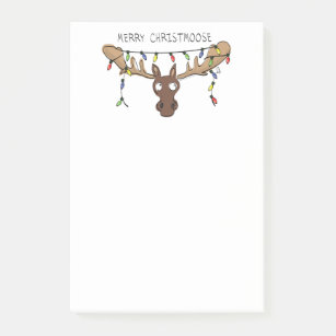 Christmas Moose Cute Funny Holiday Animal Post-it Notes