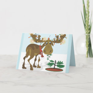 Christmas Moose~ Holiday Card