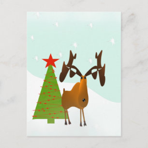 Christmas Moose Holiday Postcard