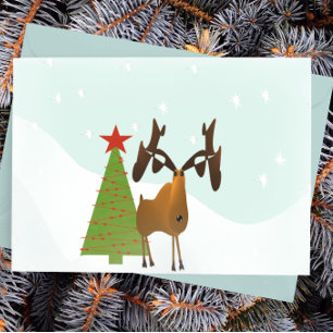 Christmas Moose Holiday Postcard